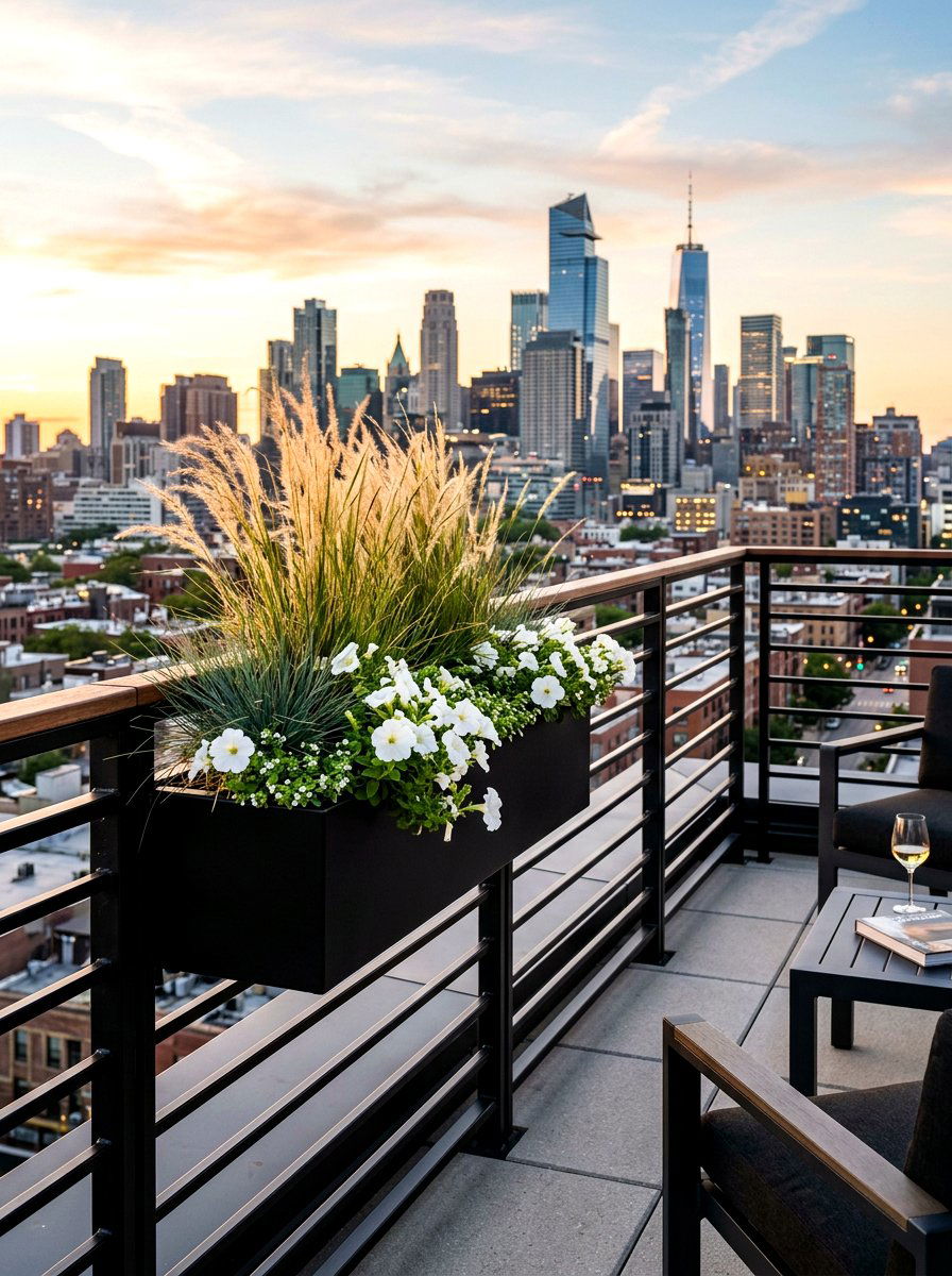 Metal Balcony Railing Box - 30 railing planter box ideas