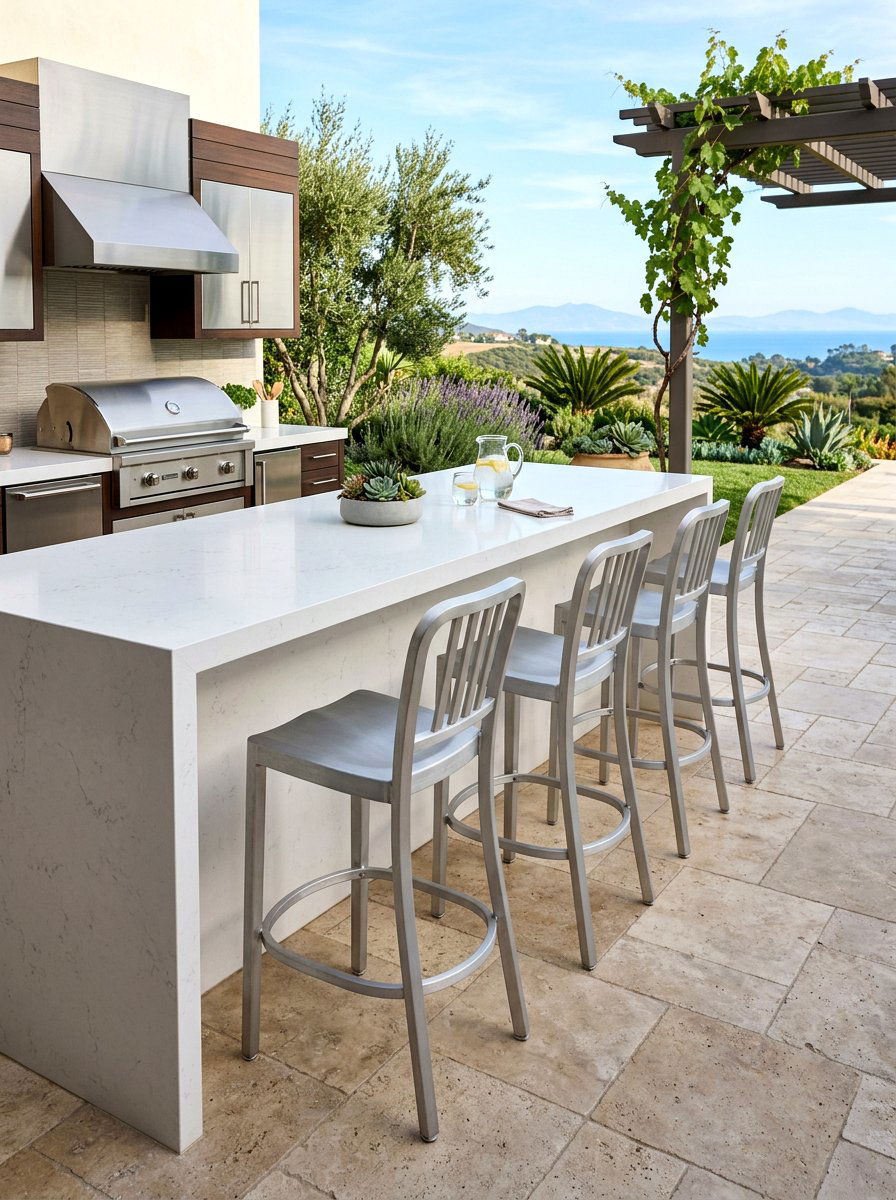 Metal Bar Stool - 30 modern outdoor furniture ideas