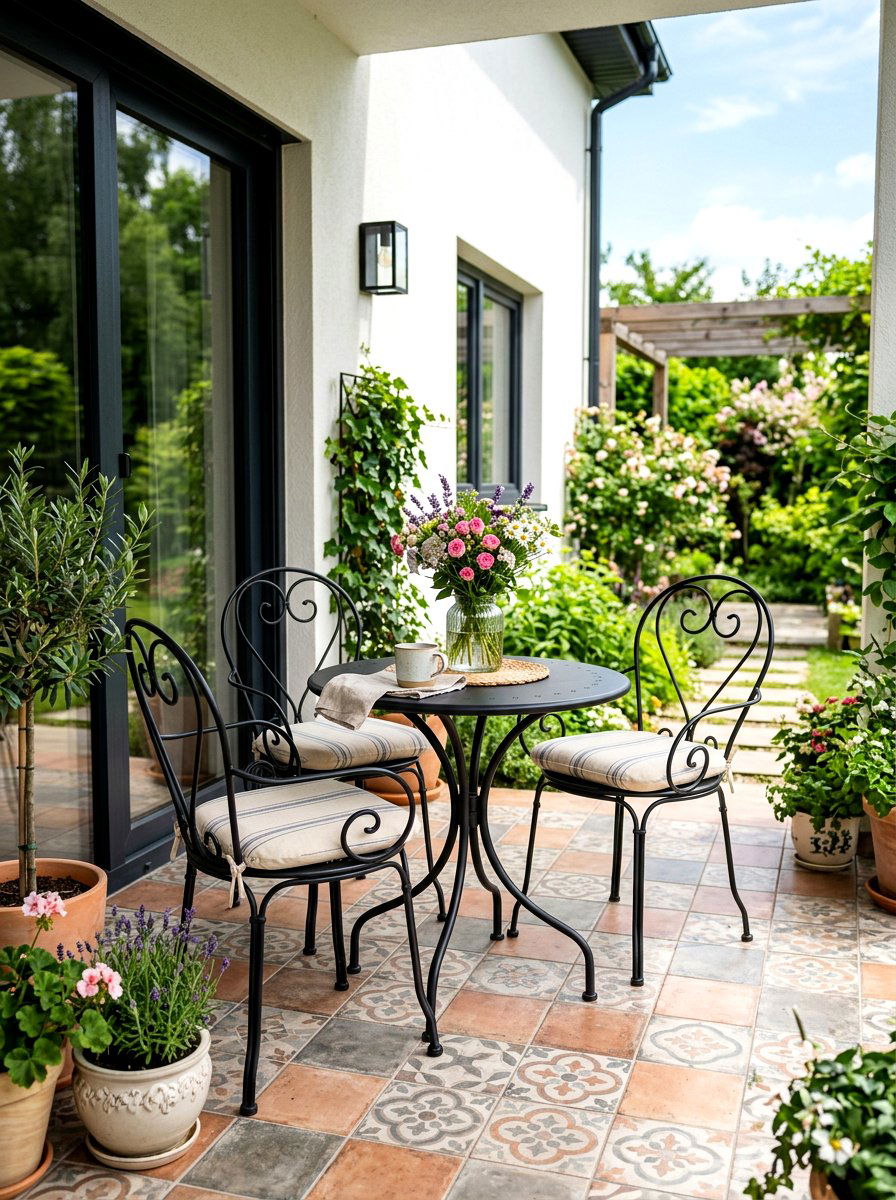 Metal Bistro Set - 30 front porch spring refresh ideas