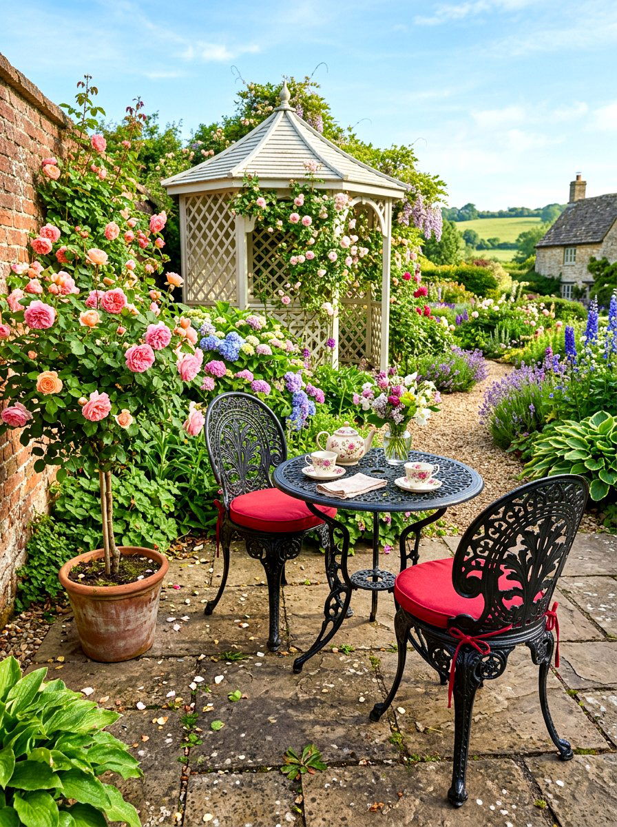 Metal Bistro Set - 30 gazebo seating ideas