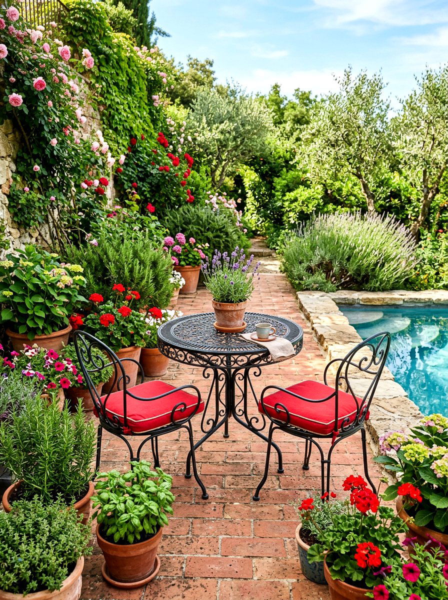 Metal Bistro Set - 30 poolside furniture ideas
