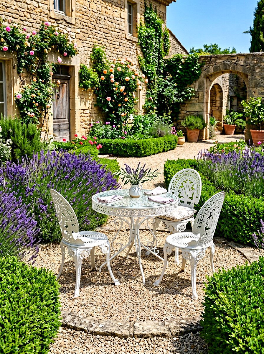 Metal Bistro Set - 30 secret garden seating ideas