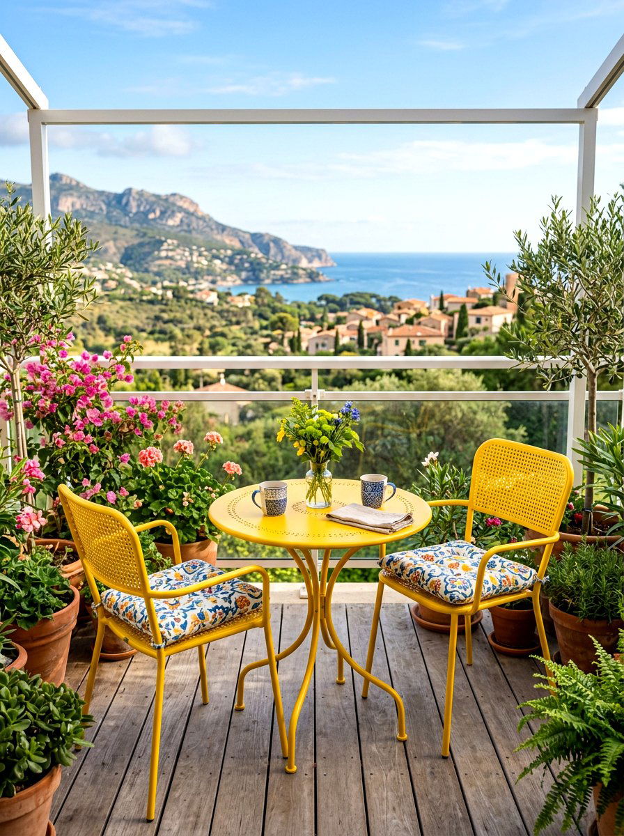 Metal Bistro Set For Balcony - 30 balcony cafe apartment ideas