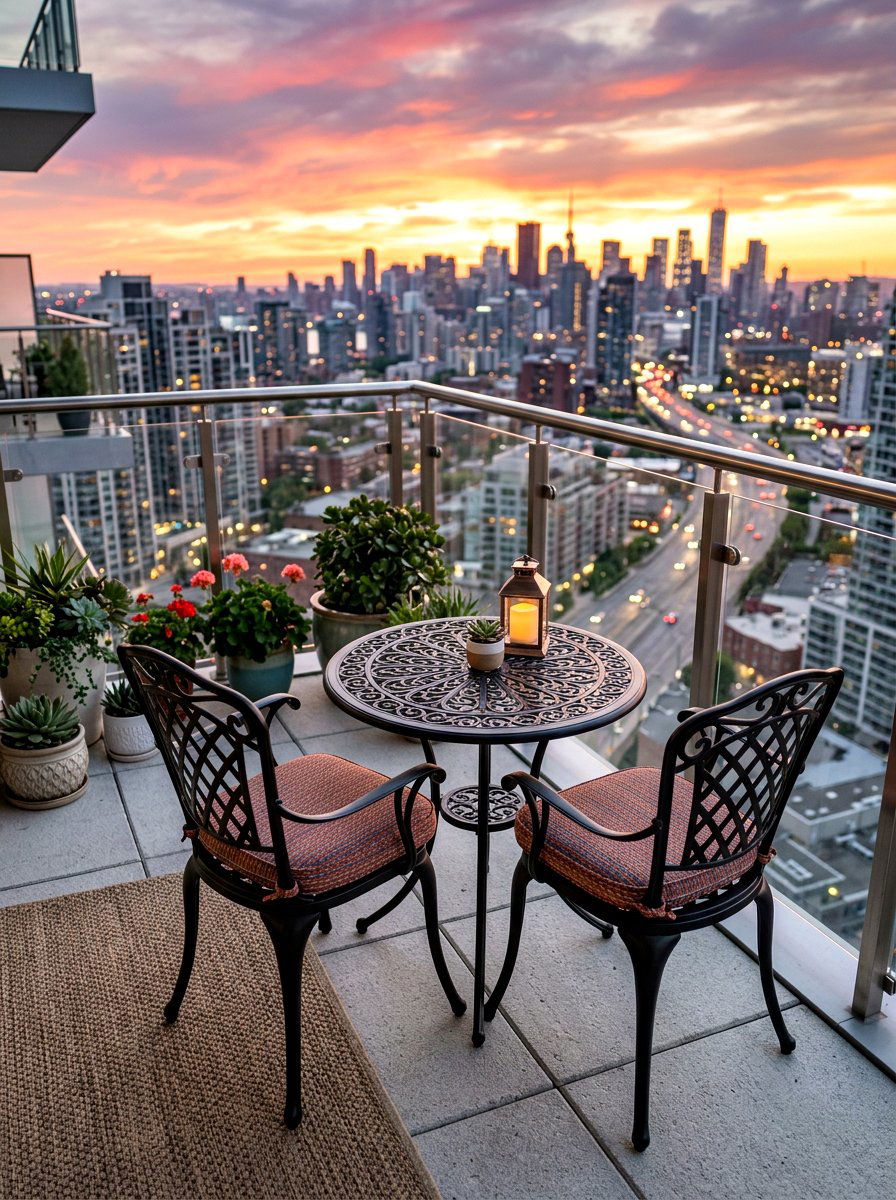 Metal Bistro Set For Balcony - 30 folding patio furniture ideas