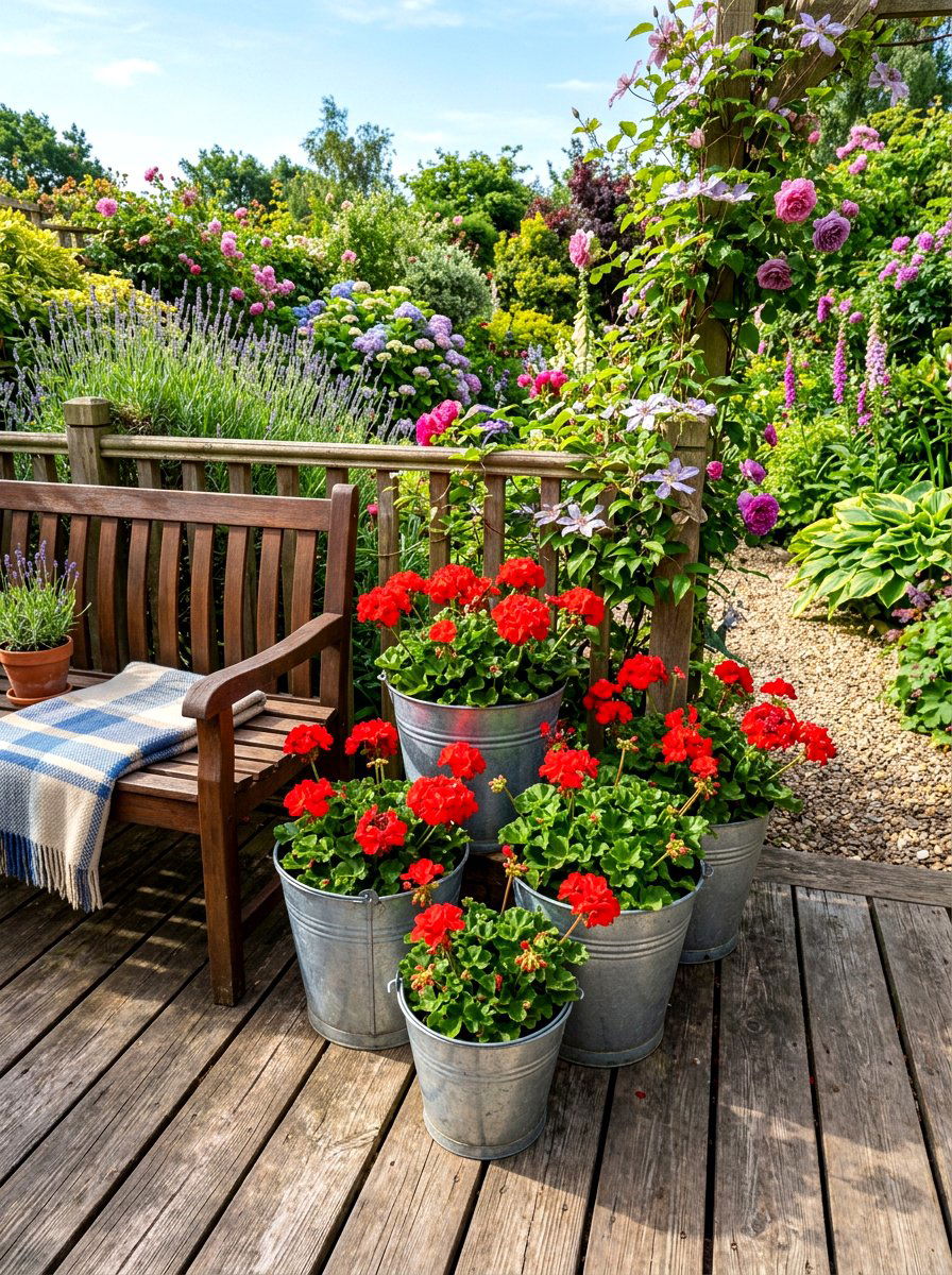 Metal Bucket Planters - 30 diy look planter ideas