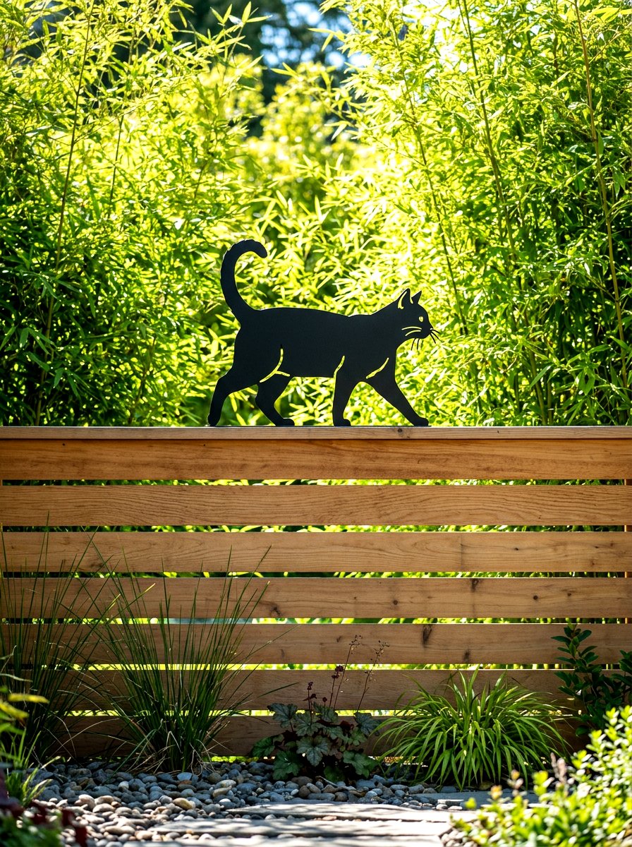 Metal Cat Garden Silhouette - 30 garden statue ideas
