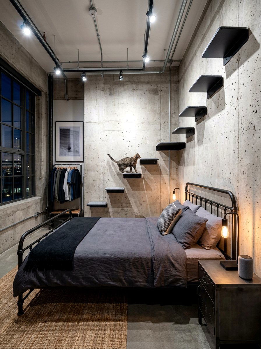 Metal Cat Wall Steps - 30 cat climbing wall aesthetic ideas