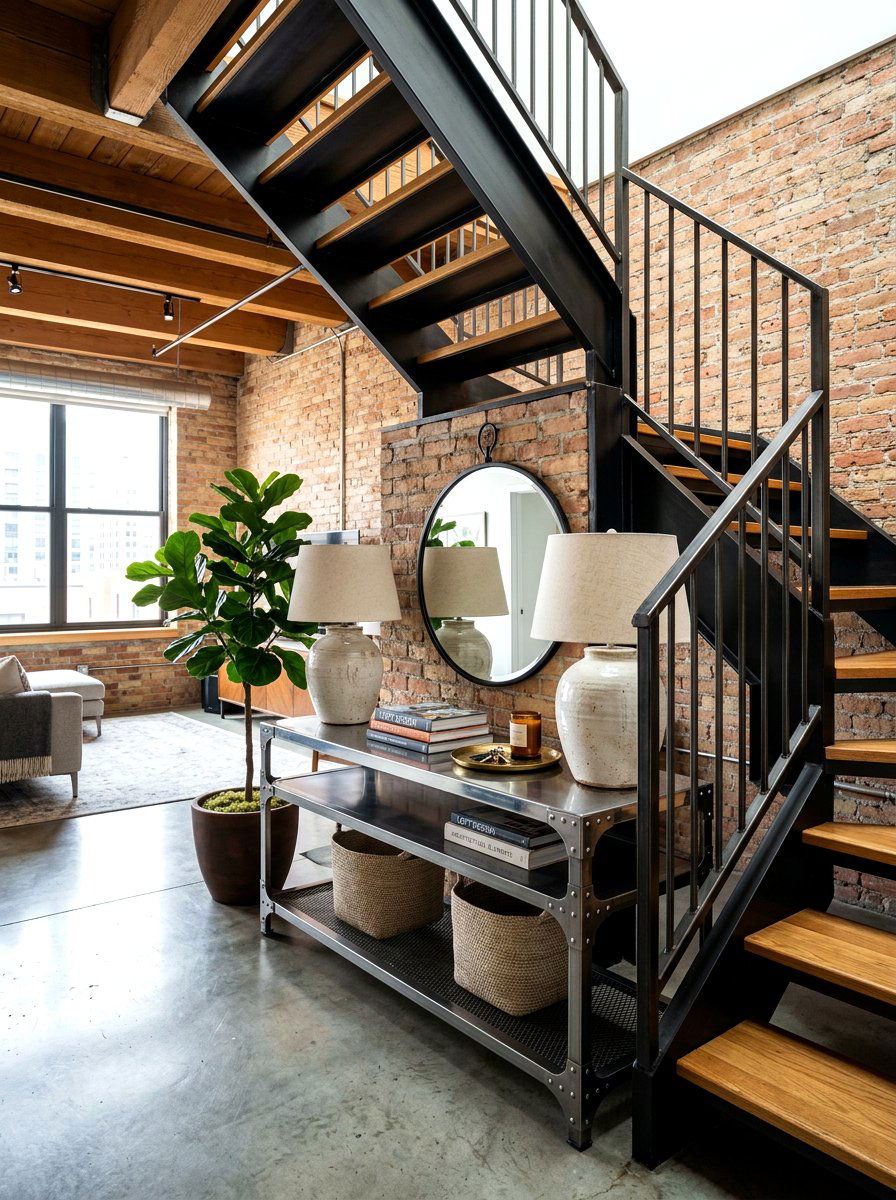 Metal Console Behind Stairs - 30 console behind stairs ideas
