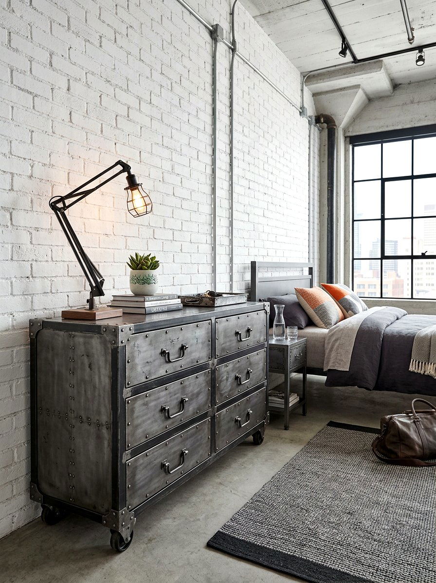 Metal Dresser - 30 guest room dresser ideas