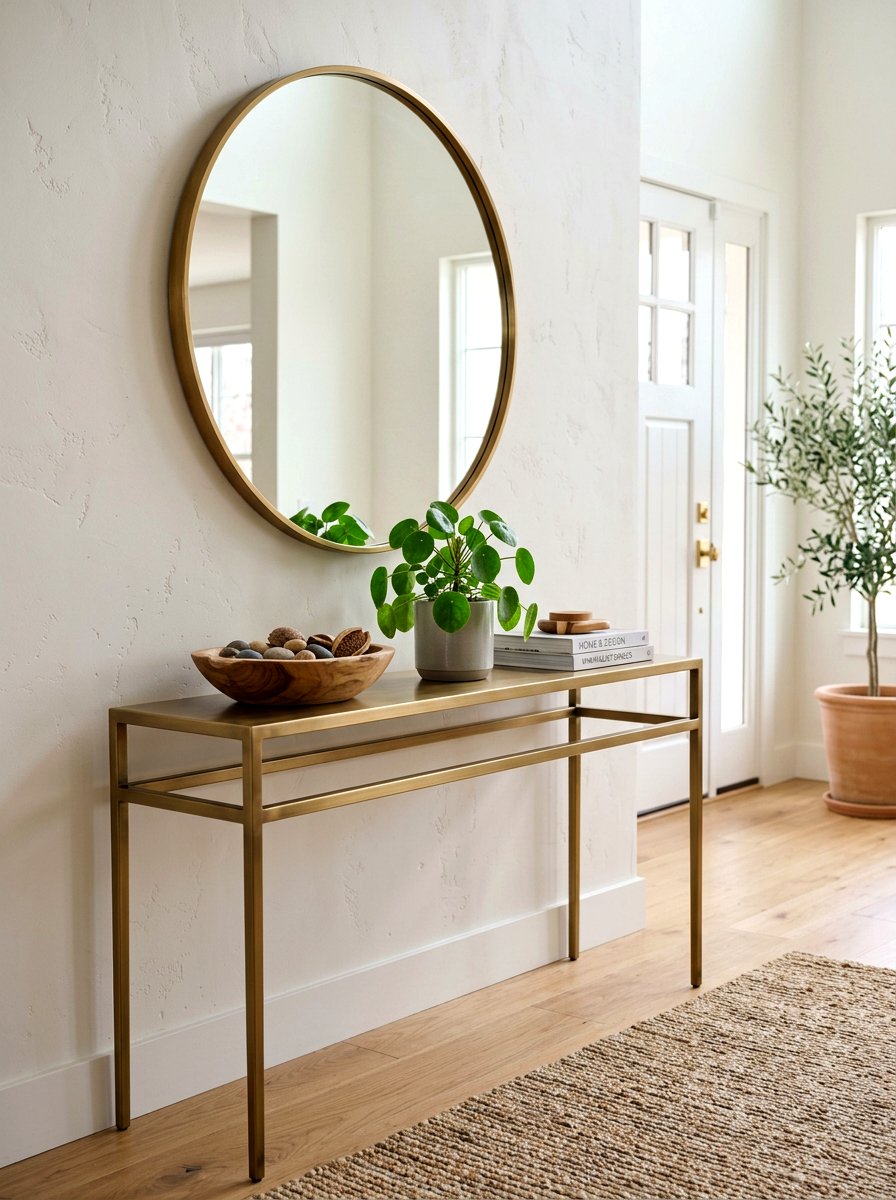 Metal Entry Table - 30 everyday entry table decor ideas