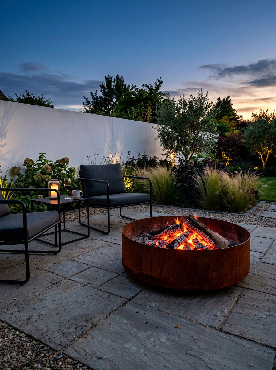Metal Fire Bowl - 30 California casual patio ideas