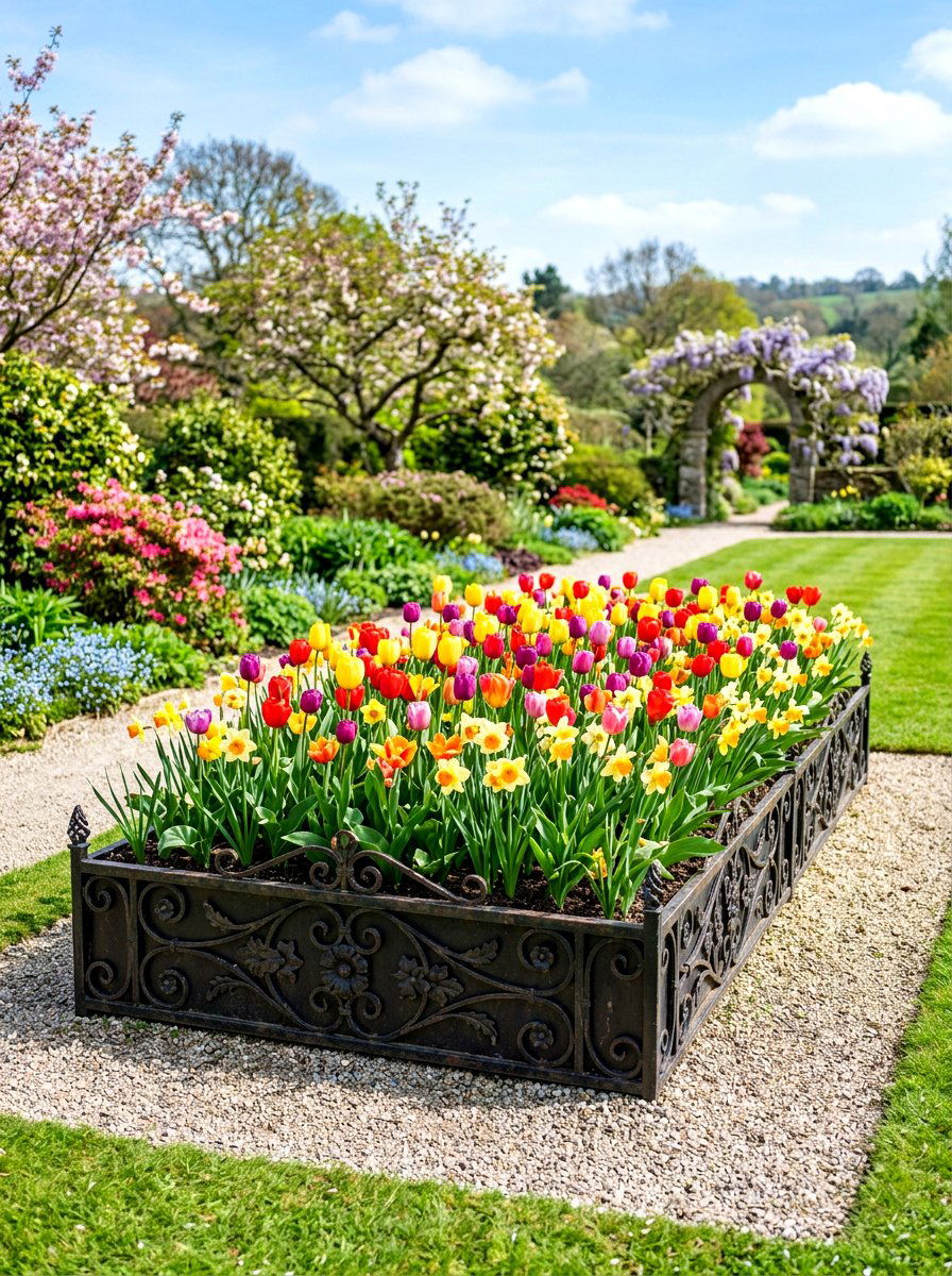 Metal Flower Bed - 30 metal raised bed ideas