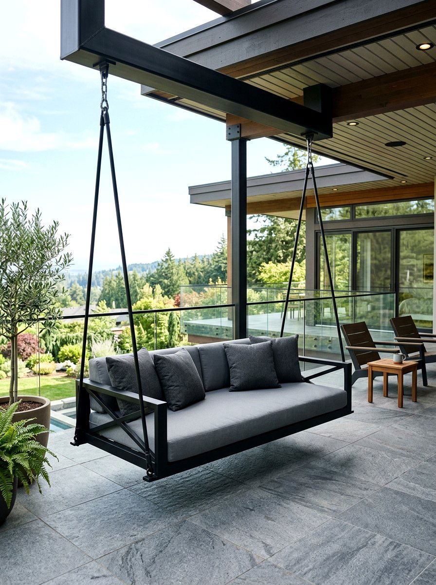 Metal Frame Daybed Swing - 30 hanging daybed ideas