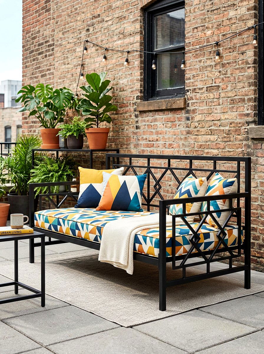 Metal Frame Daybed - 30 cabana bed patio ideas
