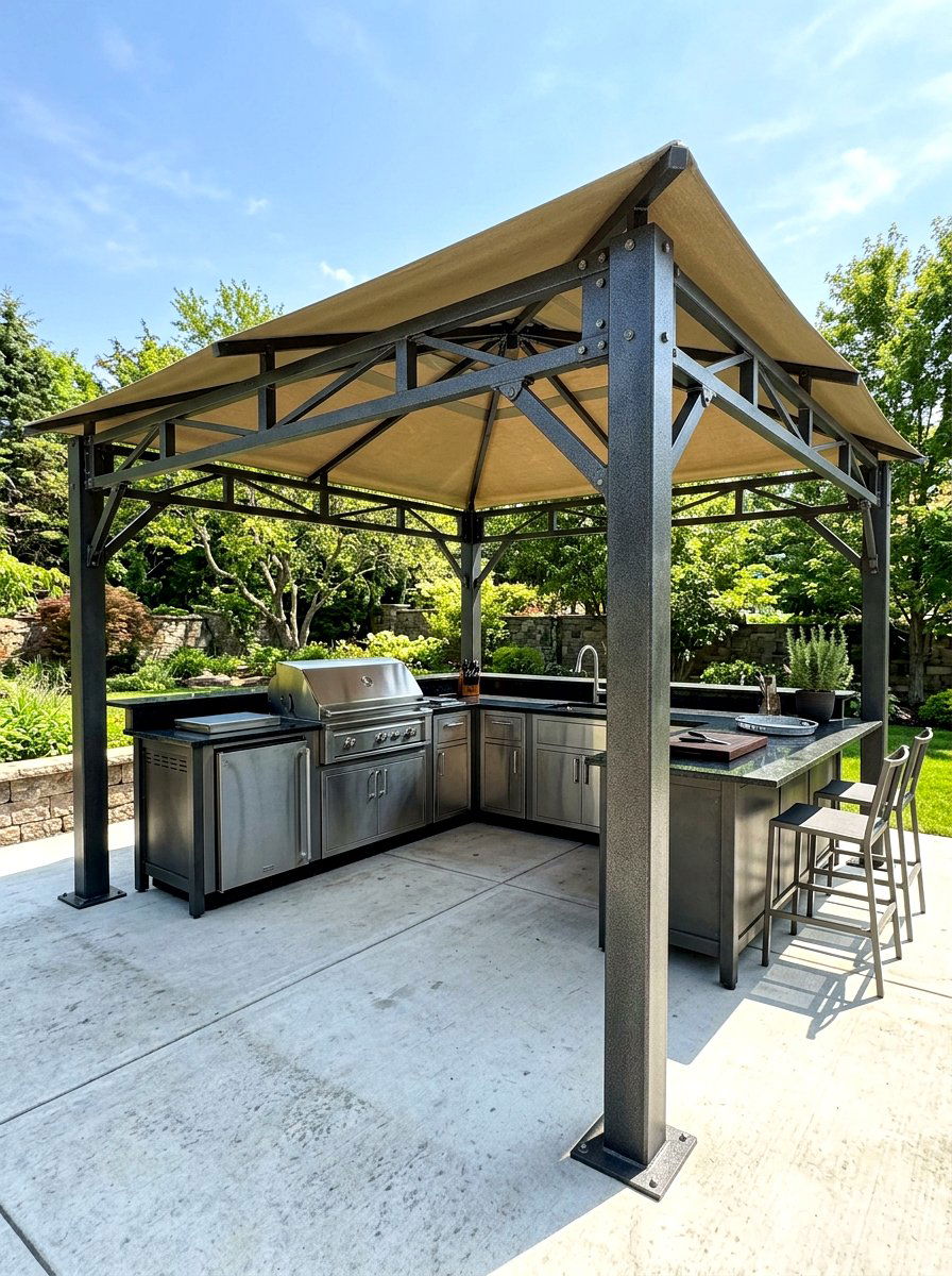 Metal Frame Gazebo - 30 soft top gazebo ideas