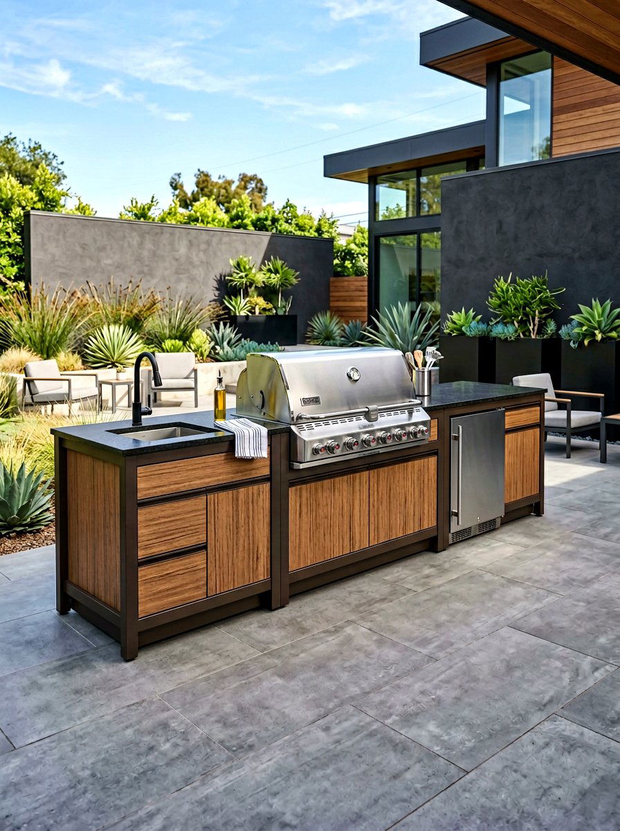Metal Frame Outdoor Kitchen - 30 backyard grill station ideas