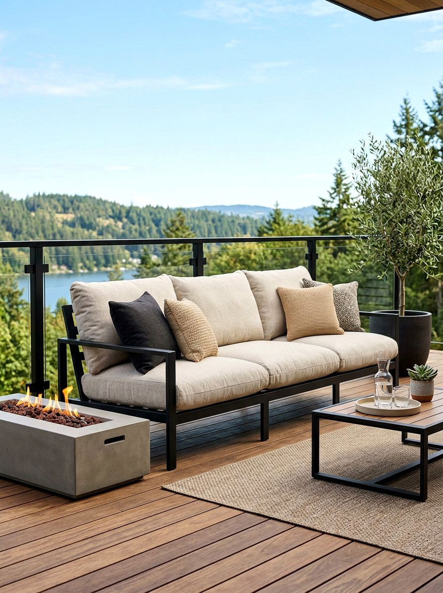 Metal Frame Outdoor Sofa - 30 plush patio seating ideas
