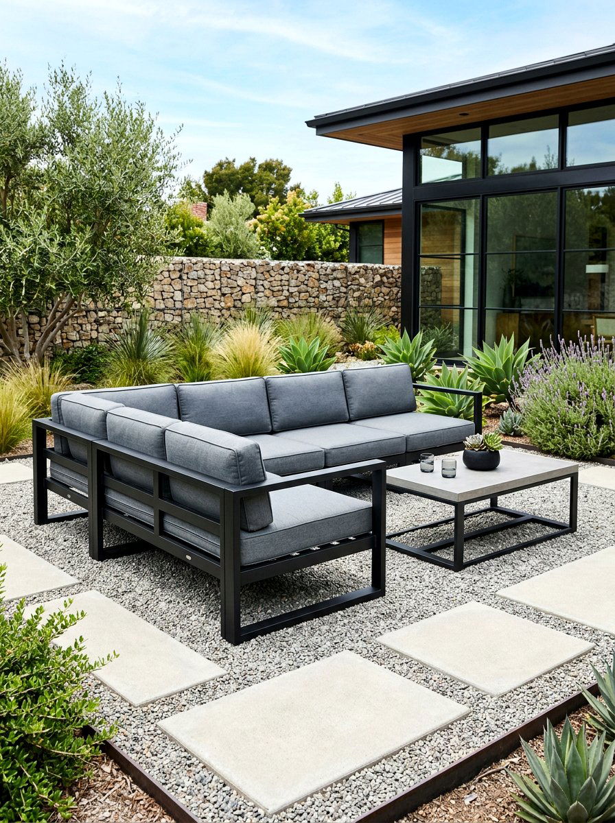 Metal Frame Sectional - 30 outdoor sectional ideas