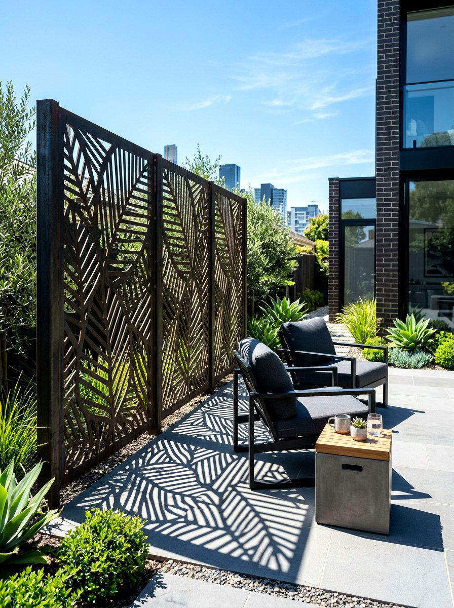 Metal Garden Privacy Screen - 30 trellis privacy ideas
