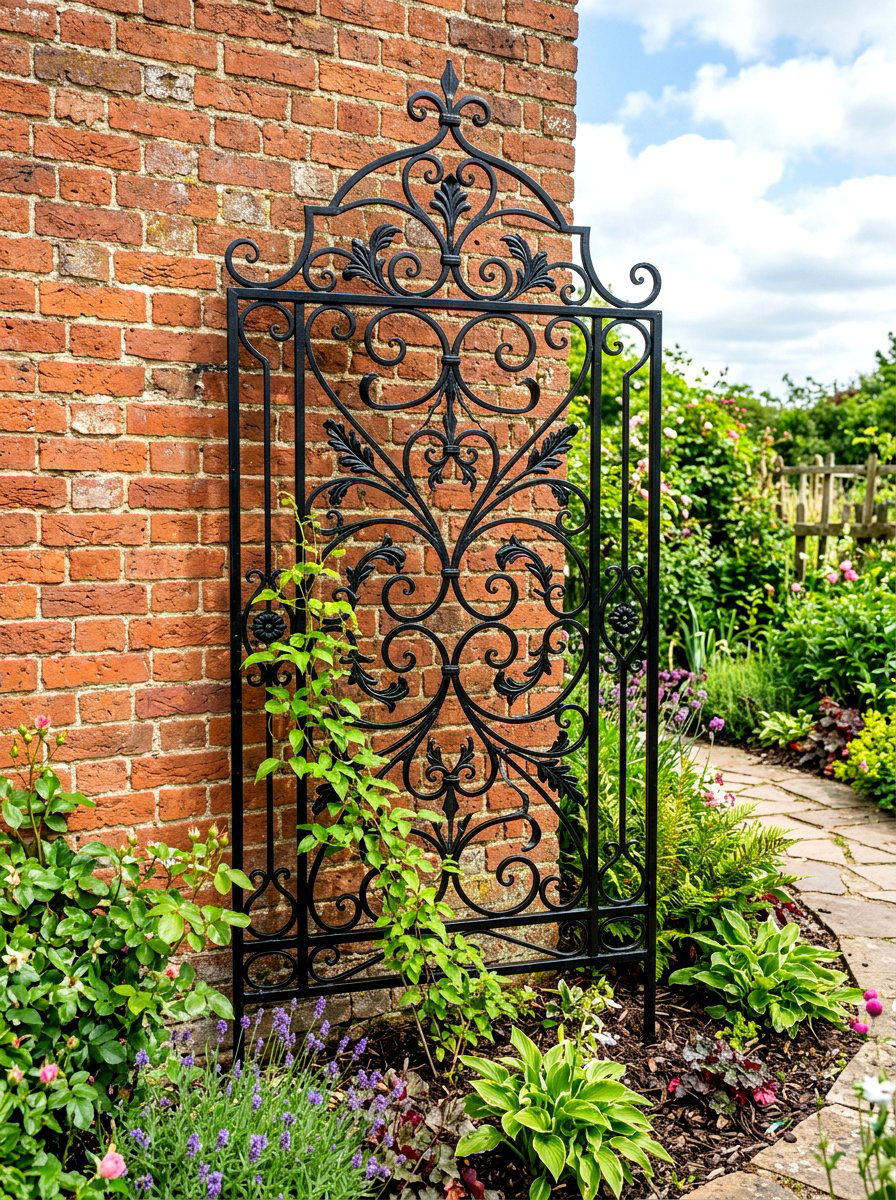 Metal Garden Trellis - 30 low maintenance curb appeal ideas