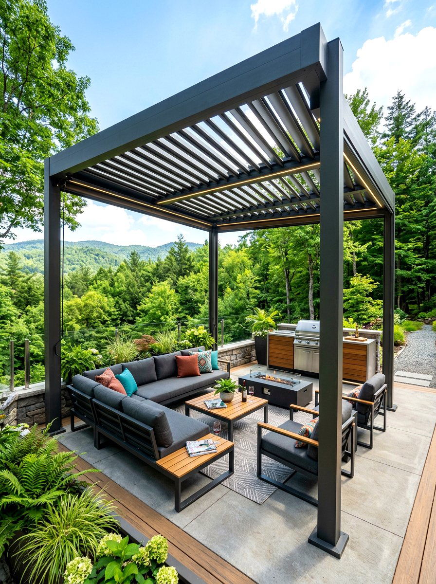 Metal Gazebo With Louvered Roof - 30 metal gazebo ideas
