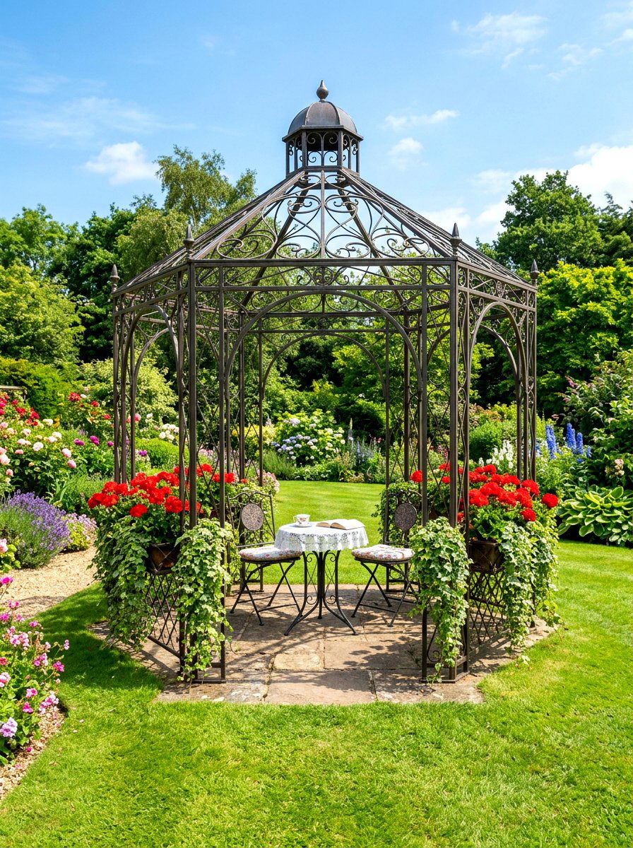 Metal Gazebo With Planter Boxes - 30 metal gazebo ideas