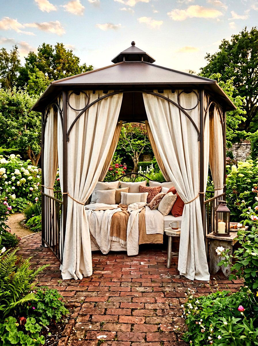 Metal Gazebo With Privacy Curtains - 30 metal gazebo ideas