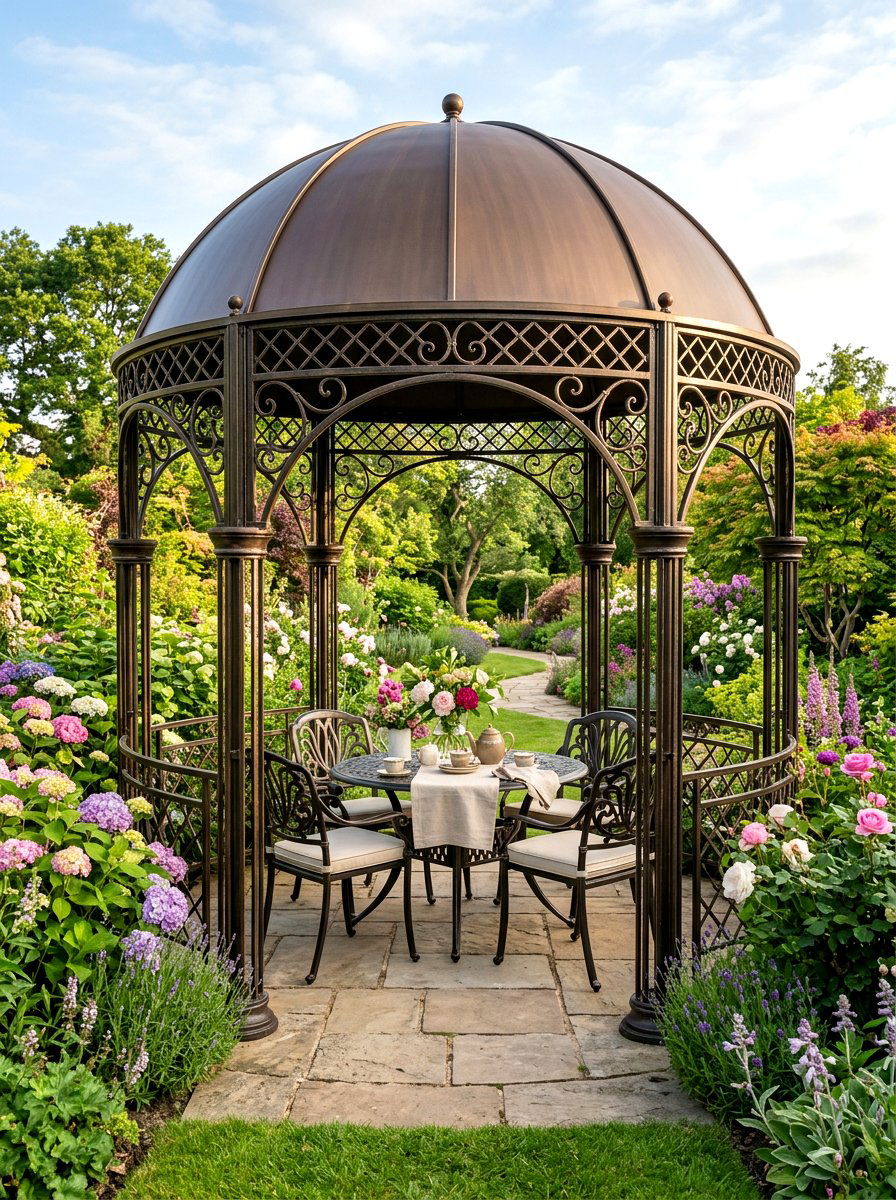 Metal Gazebo - 30 patio shade ideas