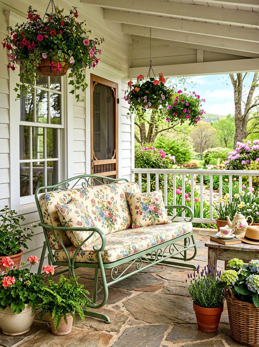Metal Glider - 30 porch furniture ideas
