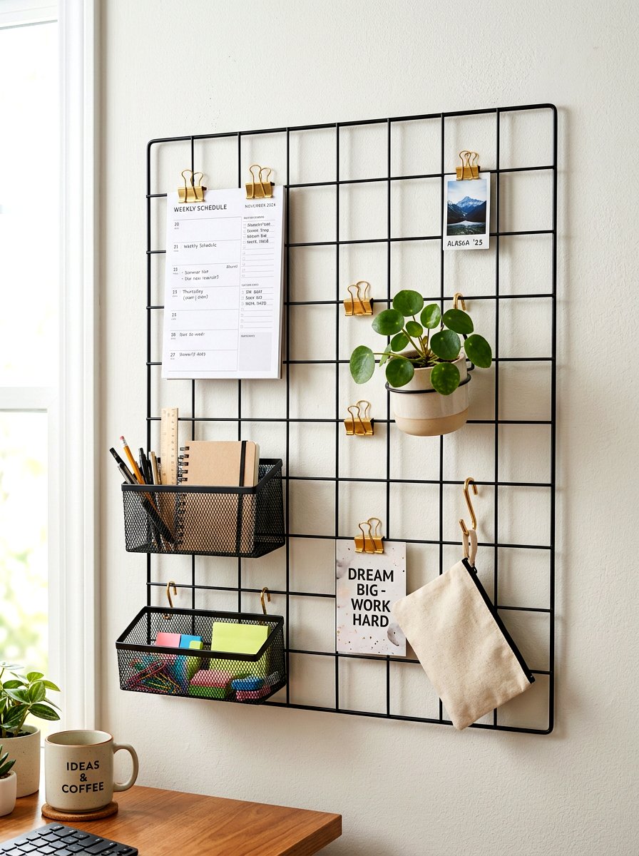 Metal Grid Organizer - 30 mail sorting cabinet ideas