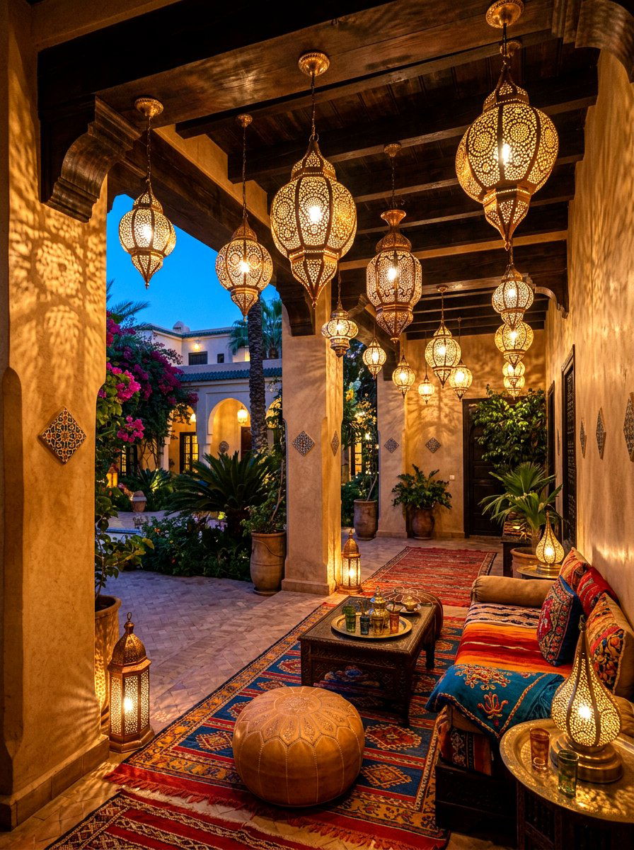 Metal Hanging Lanterns - 30 patio date night ideas