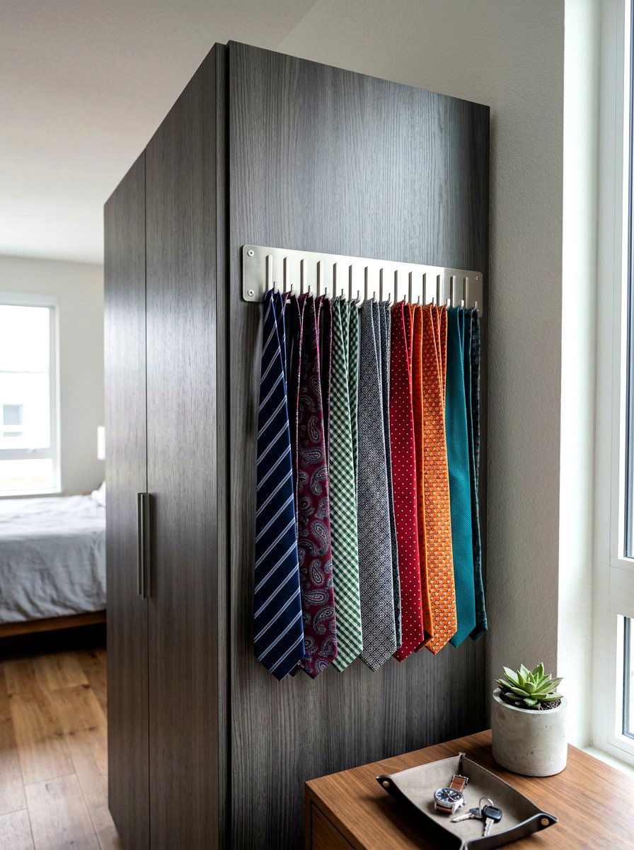 Metal Hook Tie Rack - 30 tie storage ideas