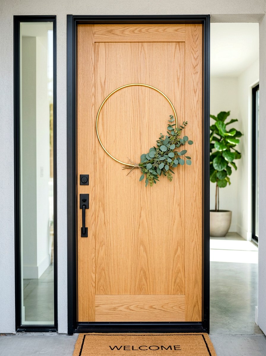 Metal Hoop Wreath - 30 exterior wreath styling ideas