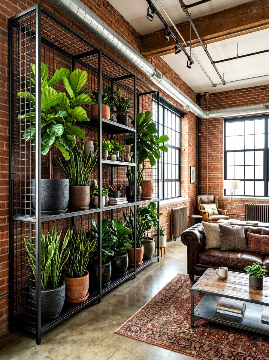 Metal Industrial Plant Shelf - 30 houseplant shelf ideas