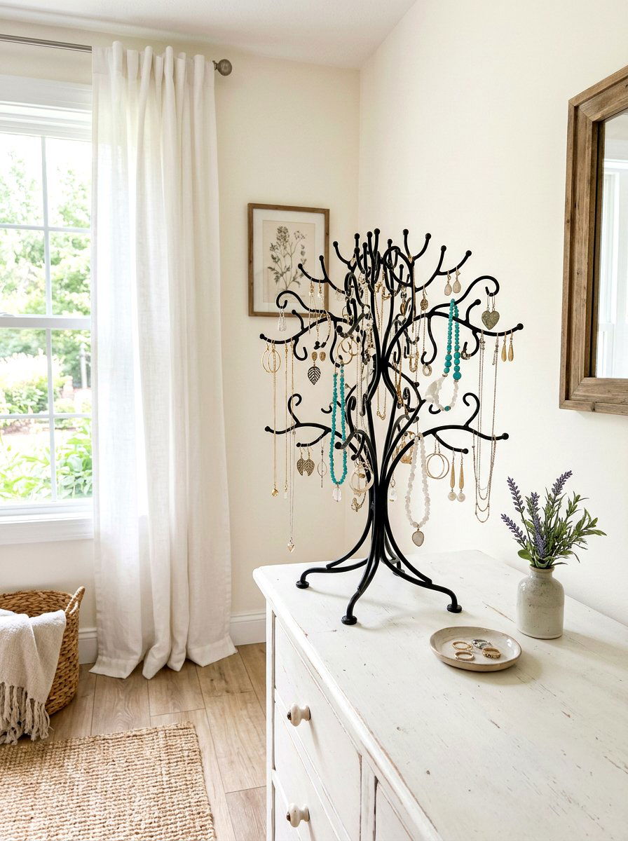 Metal Jewelry Tree - 30 jewelry storage ideas