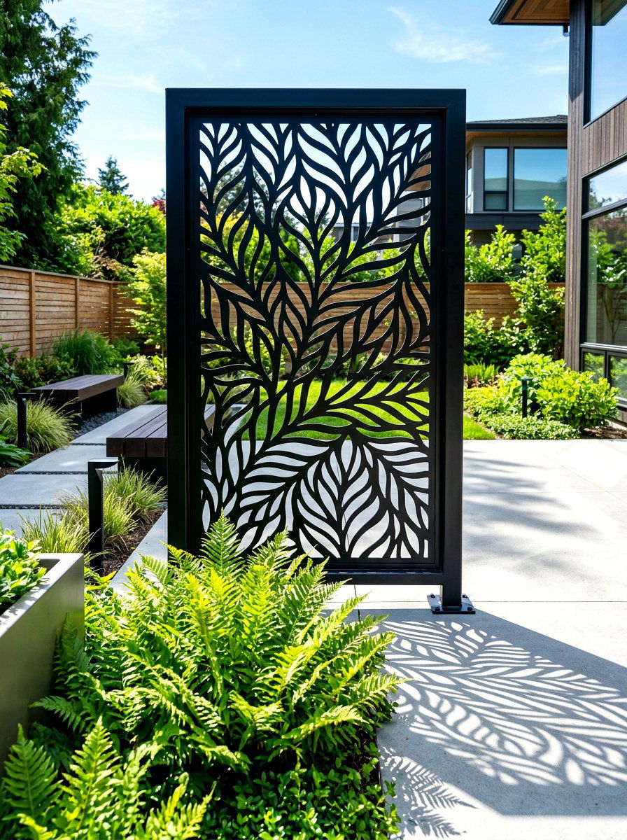 Metal Laser Cut Panel - 30 patio corner screen ideas