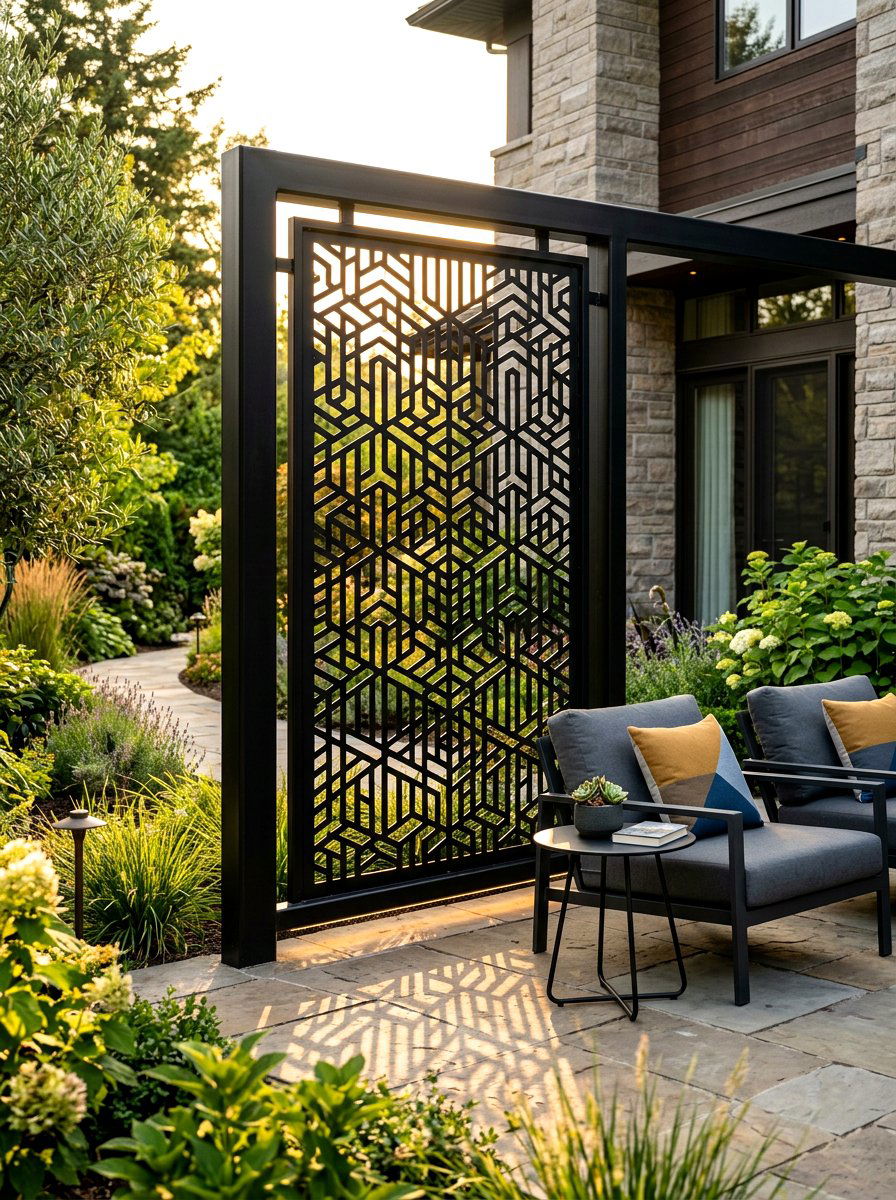 Metal Laser Cut Panel - 30 deck partition ideas