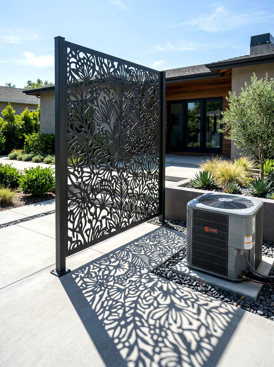Metal Laser Cut Screen - 30 air conditioner screen ideas