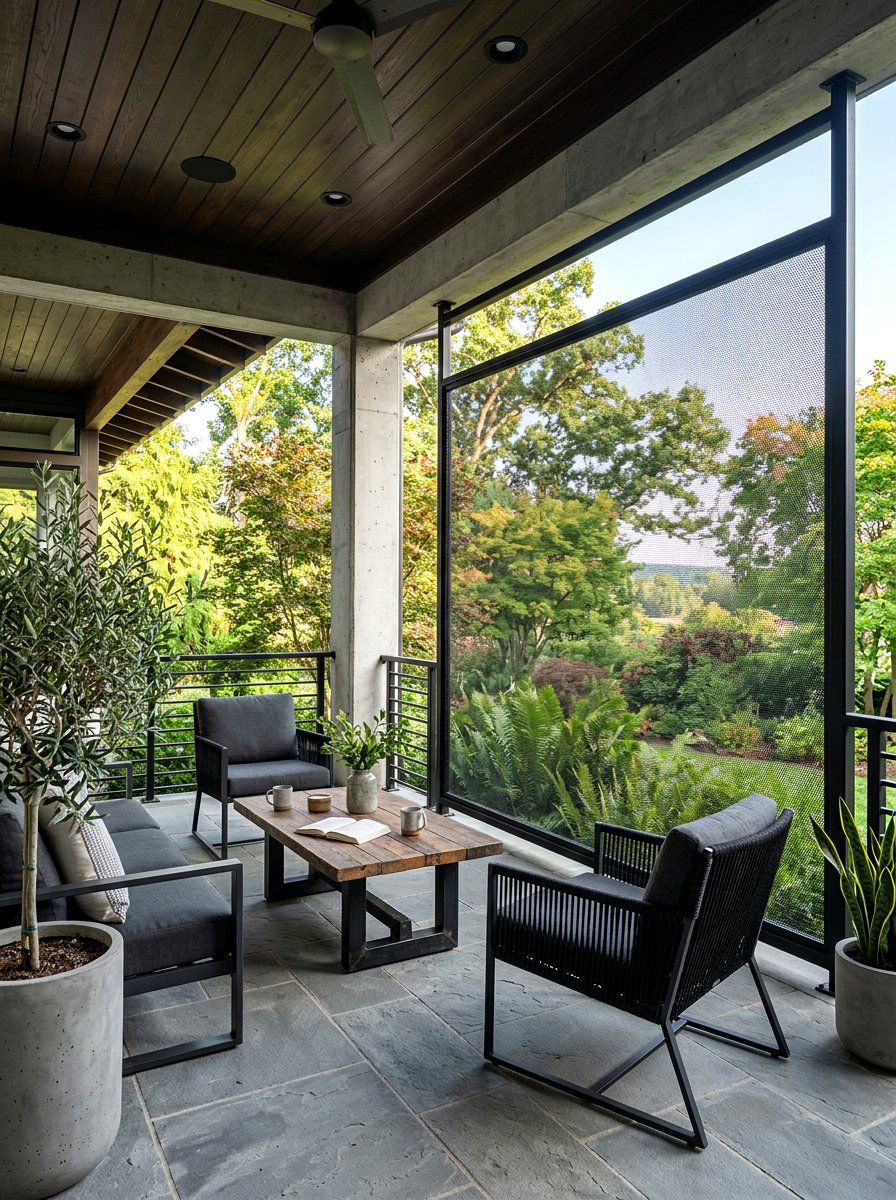 Metal Mesh Privacy Screen - 30 front porch privacy ideas