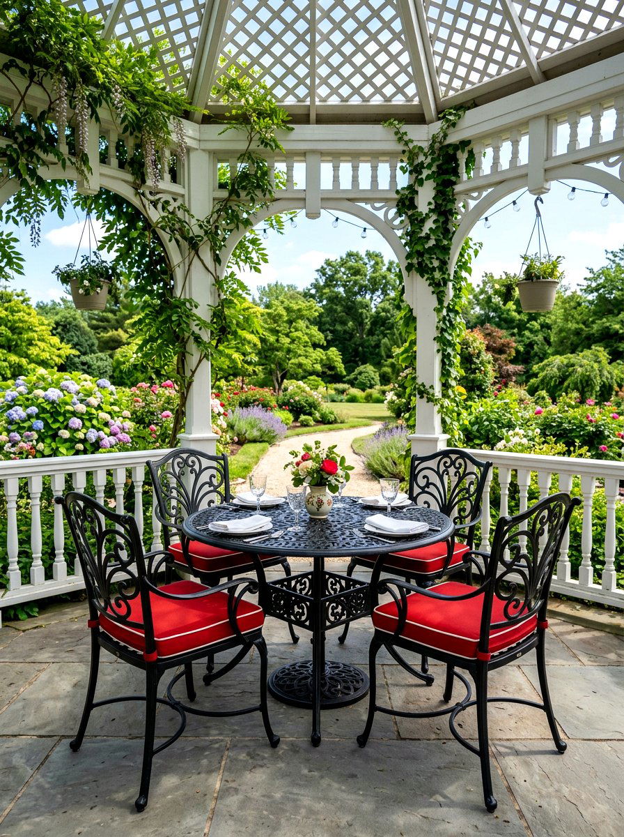 Metal Outdoor Furniture - 30 pavilion seating arrangement ideas