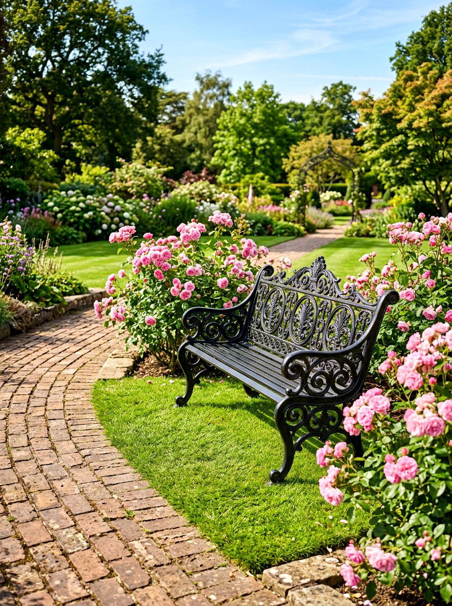 Metal Park Bench - 30 front yard bench ideas