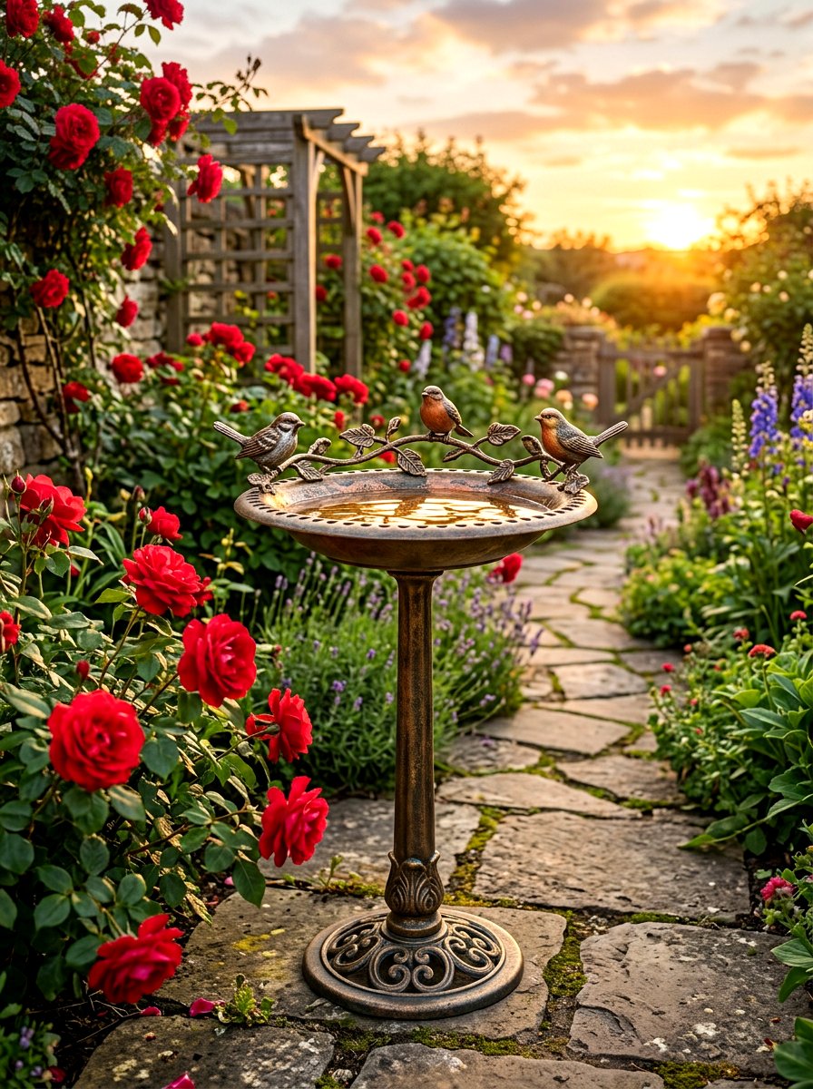 Metal Pedestal Bird Bath - 30 bird bath ideas
