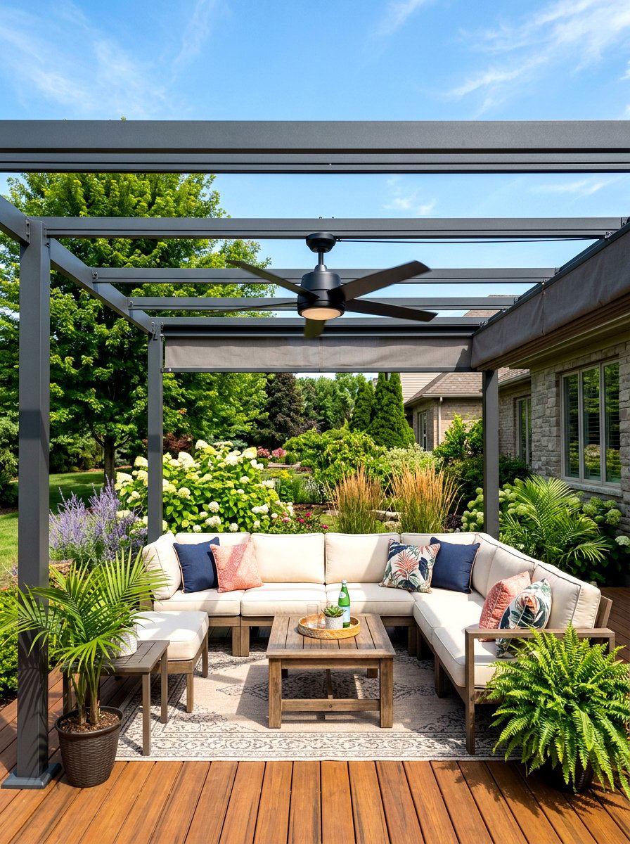 Metal Pergola With Fan - 30 metal pergola ideas