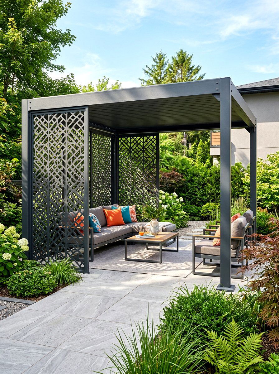 Metal Pergola With Privacy Screen - 30 metal pergola ideas