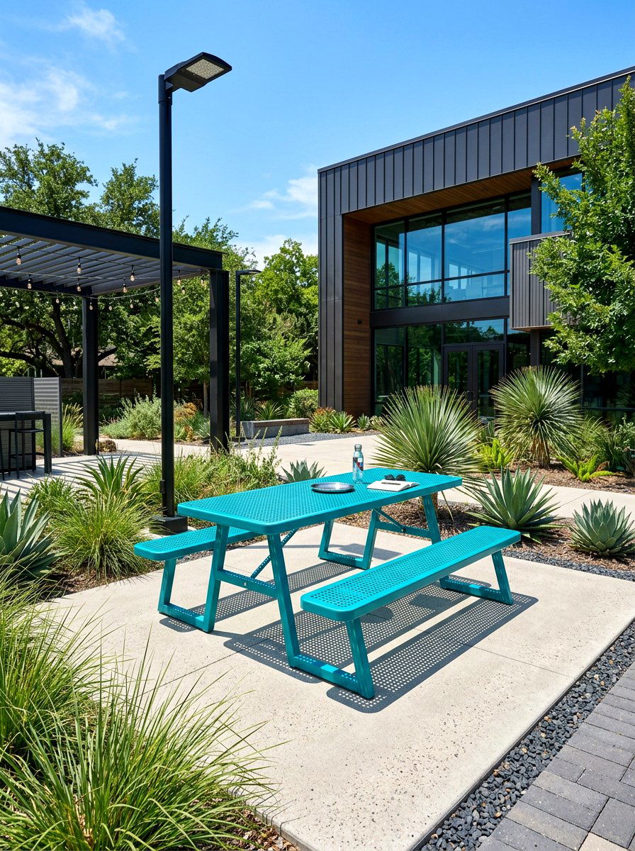 Metal Picnic Table - 30 picnic table patio ideas