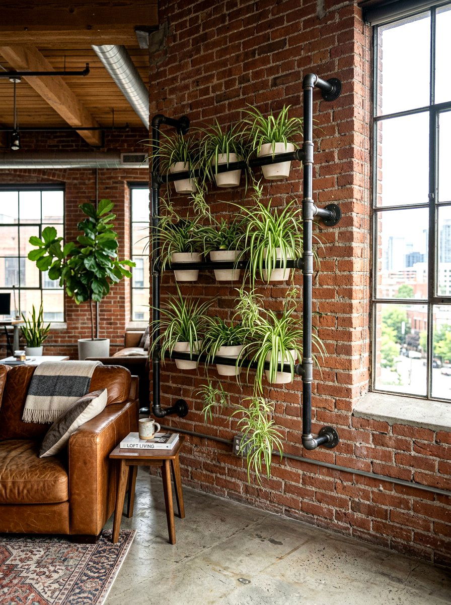 Metal Pipe Planter - 30 wall garden planter ideas