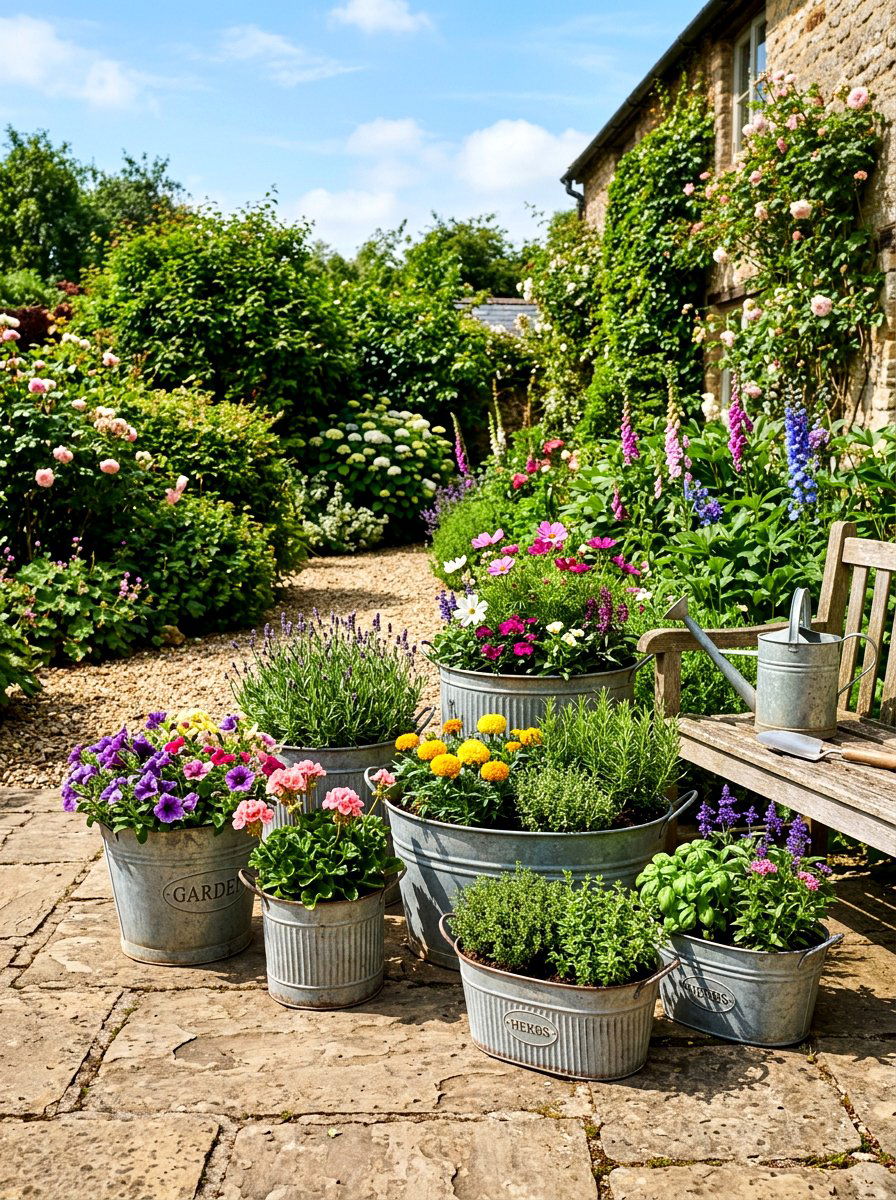 Metal Planter Garden Patio - 30 secondhand decor ideas