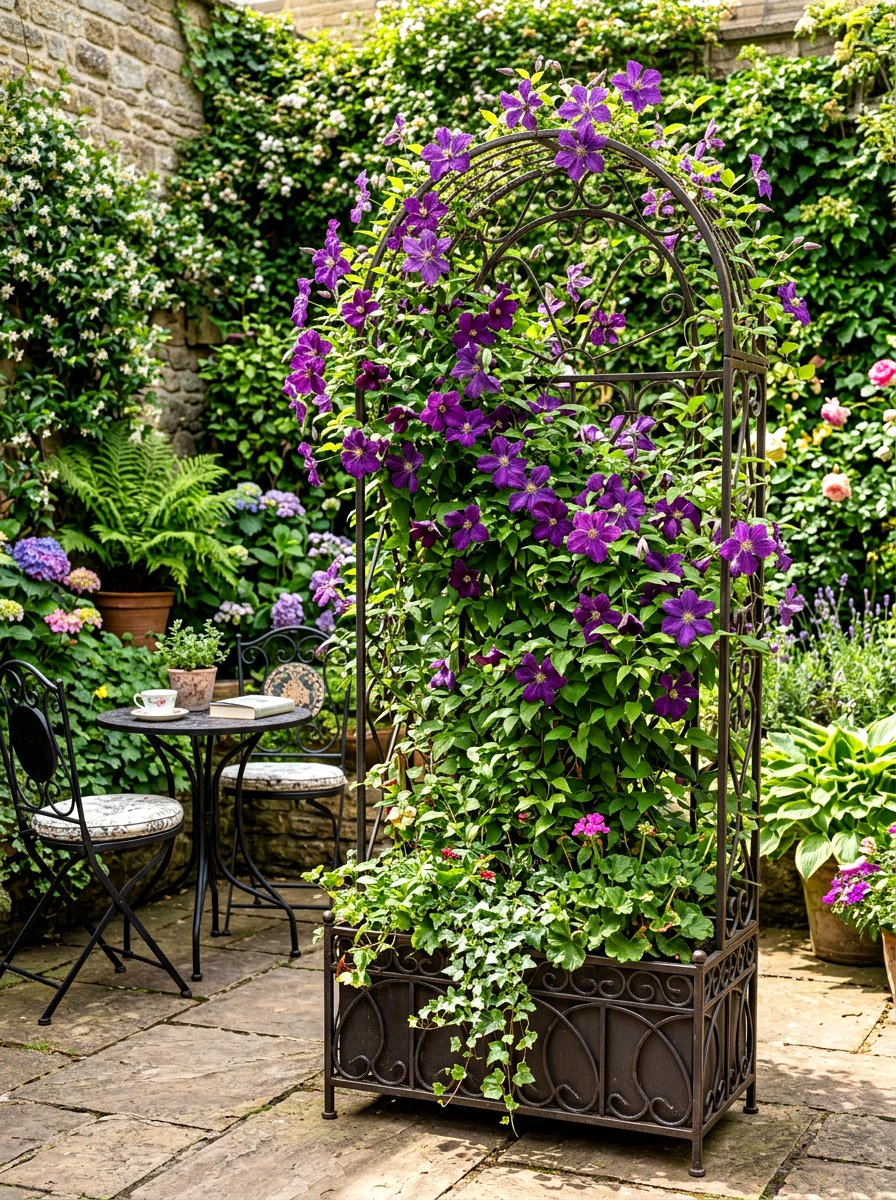 Metal Planter With Trellis - 30 metal planter ideas