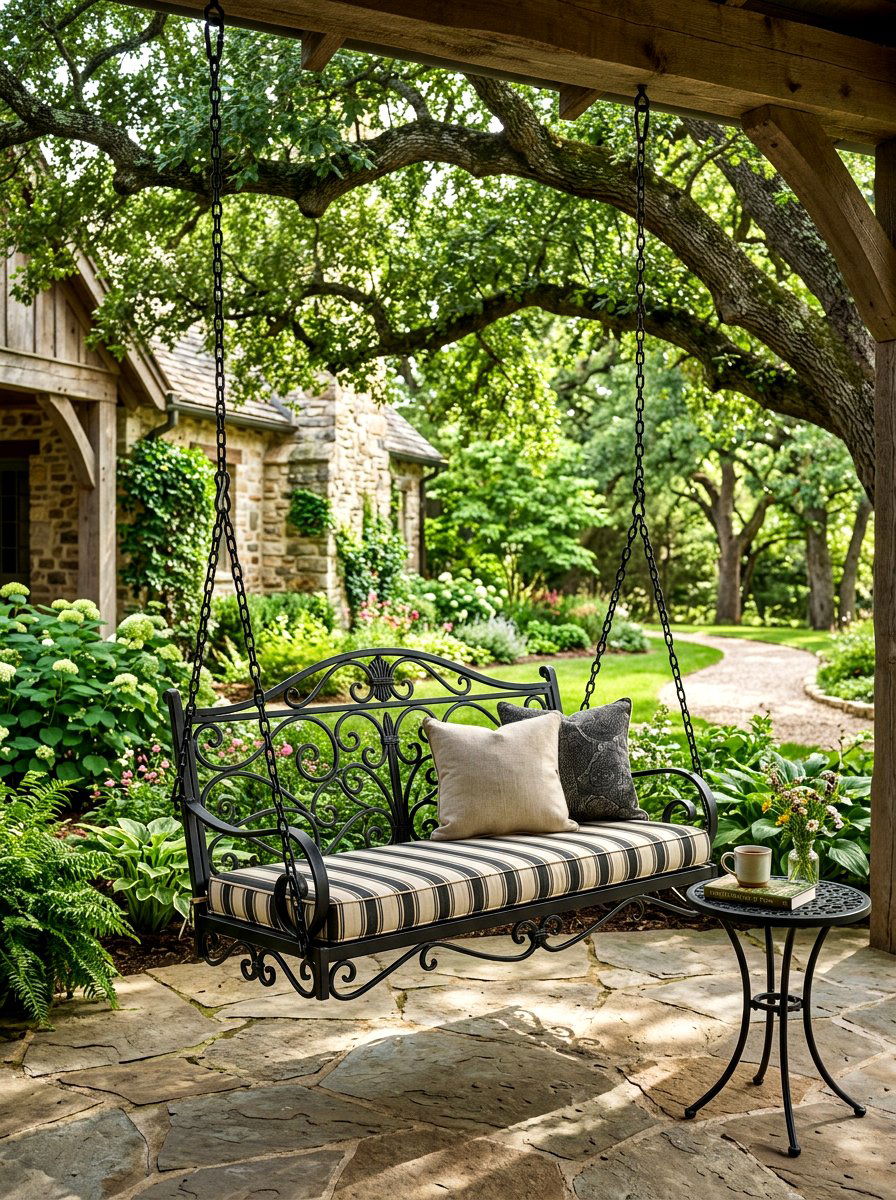 Metal Porch Swing - 30 metal patio furniture ideas