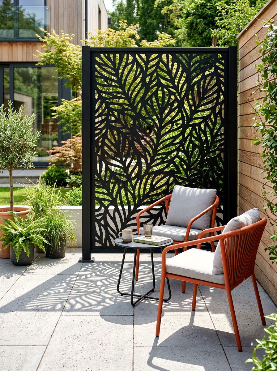 Metal Privacy Screen Panel - 30 private patio screen ideas